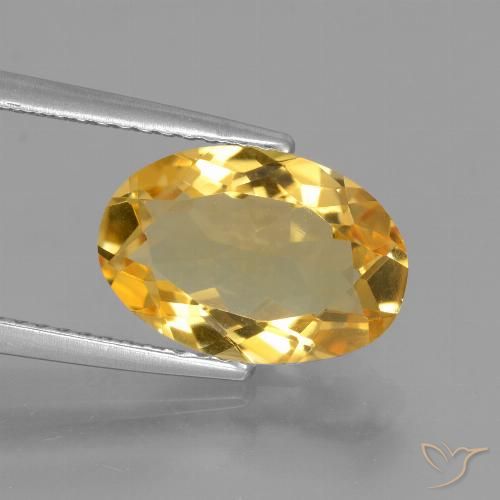 3.17ct Natural Dourado Médio-claro Citrino, oval, VVS
