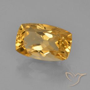 Citrino Laranja Dourado Profundo Natural 3.06ct, Almofada, VVS-VS