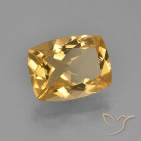 Citrino Laranja Dourado Profundo Natural 3.71ct, Almofada, VVS-VS