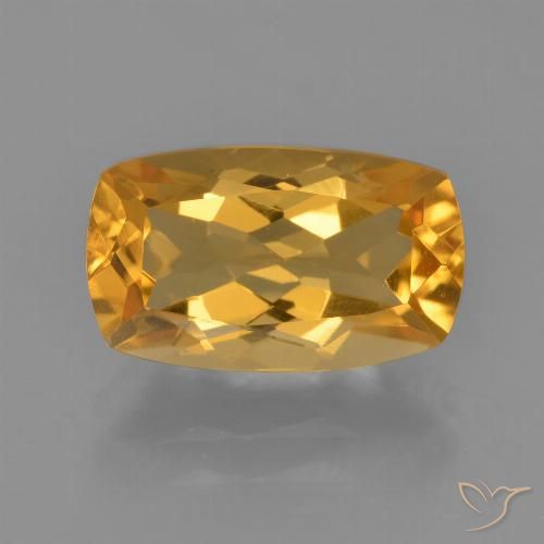 3.28ct Natural Laranja Profundo-Ouro Citrino, Almofada, VVS-VS