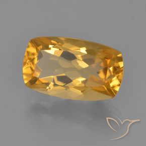 Citrino Laranja Profundo-Ouro Natural 3.28ct, Almofada, VVS-VS