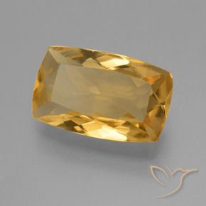 Citrino Dourado Médio-escuro Natural 3.87ct, Almofada, VVS