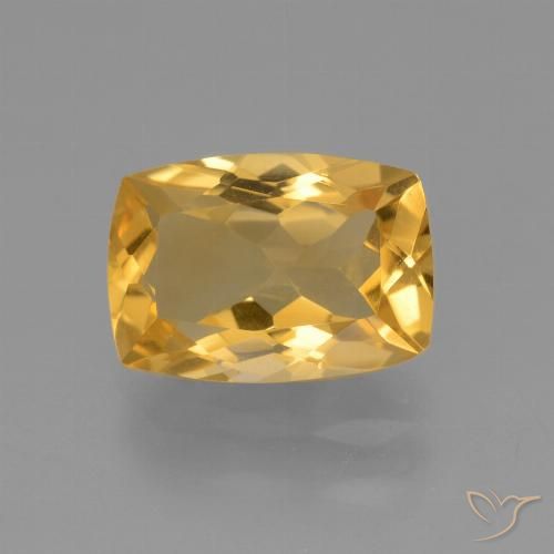 3.50ct Natural Dourado Médio-escuro Citrino, Almofada, VVS