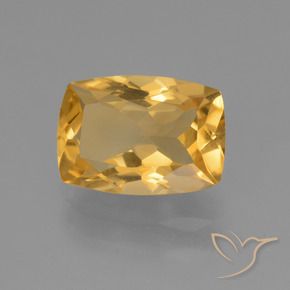 Citrino Dourado Médio-escuro Natural 3.50ct, Almofada, VVS