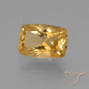 Citrino Laranja Dourado Profundo Natural 3.34ct, Almofada, VVS-VS