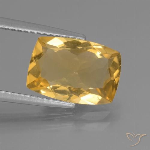 3.51ct Natural Dourado Médio-escuro Citrino, Almofada, VVS-VS