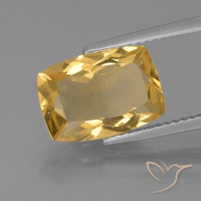 Citrino Dourado Médio-escuro Natural 3.51ct, Almofada, VVS-VS