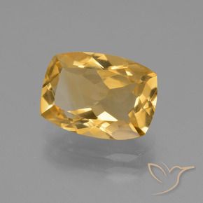 Citrino Laranja Dourado Profundo Natural 3.06ct, Almofada, VVS-VS