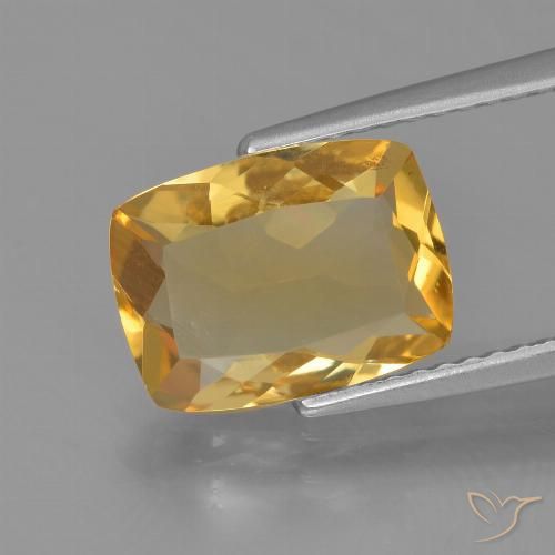 2.43ct Natural Laranja Dourado Profundo Citrino, Almofada, VVS-VS