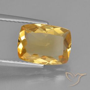 Citrino Laranja Dourado Profundo Natural 2.43ct, Almofada, VVS-VS