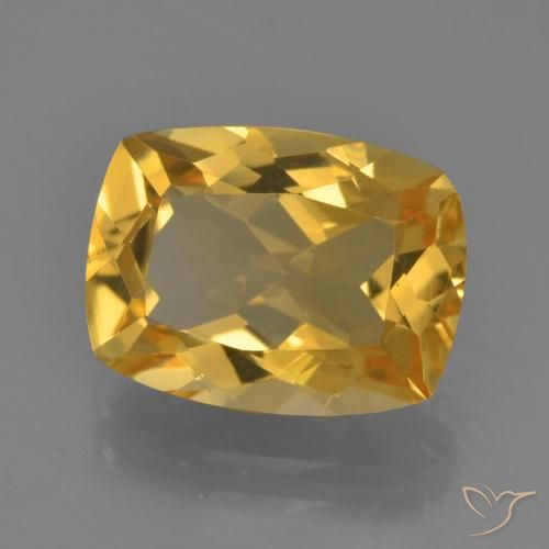 Citrino Dourado Escuro Natural 4.24ct, Almofada, VVS-VS