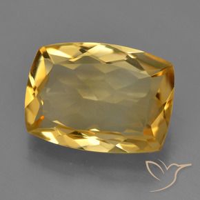 Citrino Laranja Dourado Profundo Natural 4.46ct, Almofada, VVS-VS