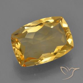 Citrino Laranja Dourado Profundo Natural 4.51ct, Almofada, VVS-VS