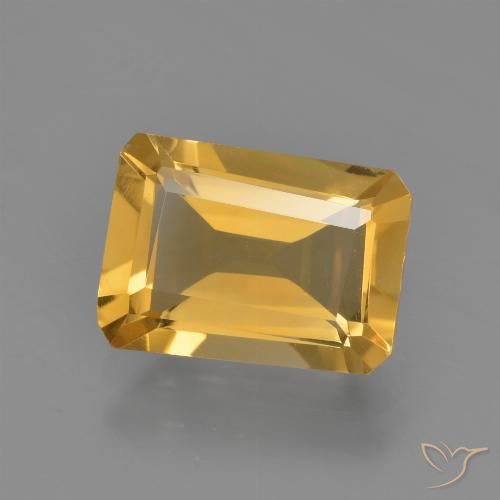 2.24ct Natural Dourado Médio-escuro Citrino, Corte Esmeralda, VVS-VS