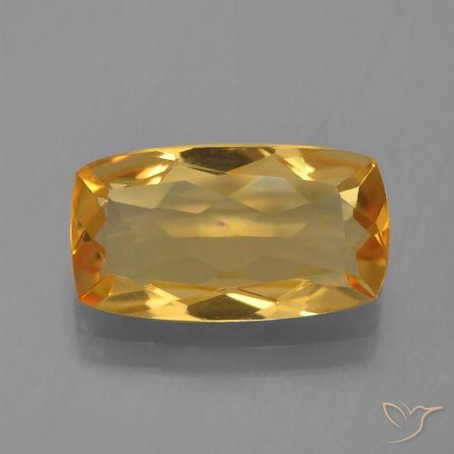 2.53ct Natural Laranja escuro-dourado Citrino, Almofada, VVS-VS