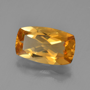 Citrino ouro natural 2,64ct, almofada cortada, VVS-VS