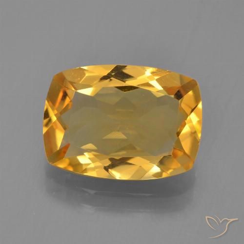 3.04ct Natural Laranja escuro-dourado Citrino, Almofada, VVS-VS