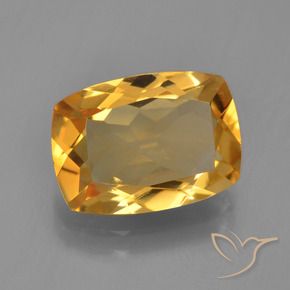 Citrino Laranja escuro-dourado Natural 3.04ct, Almofada, VVS-VS