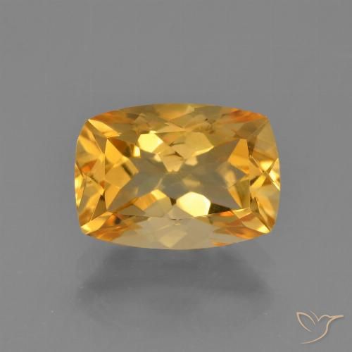 2.65ct Natural Laranja escuro-dourado Citrino, Almofada, VVS-VS