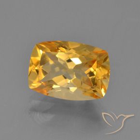 Citrino Laranja escuro-dourado Natural 2.65ct, Almofada, VVS-VS
