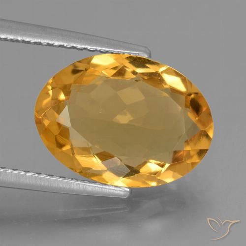 3.77ct Natural Laranja-dourado médio-claro Citrino, oval, VVS-VS