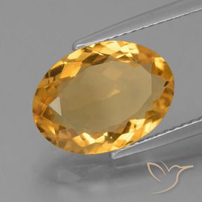 Citrino Laranja-dourado médio-claro Natural 3.77ct, oval, VVS-VS