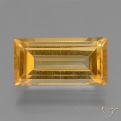 4.25ct Natural Dourado Médio-escuro Citrino, baguete, VS