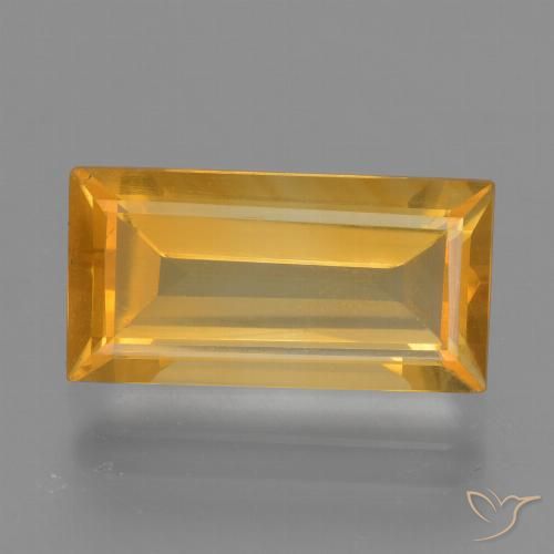 3.92ct Natural Laranja-Ouro Citrino, baguete, VS