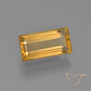 Citrino Dourado Médio-escuro Natural 3.28ct, baguete, VVS-VS