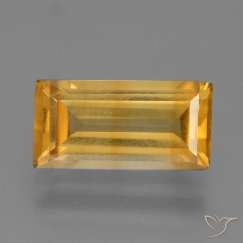 2.50ct Natural Laranja-dourado médio-claro Citrino, baguete, VS