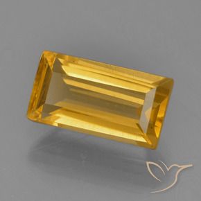 Citrino Dourado Escuro Natural 1.79ct, baguete, VS