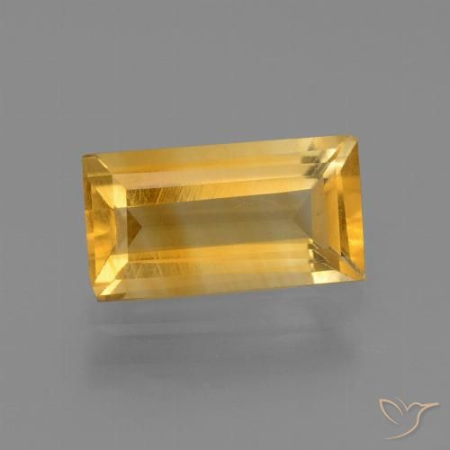 1.56ct Natural Laranja Dourada Citrino, baguete, VVS-VS