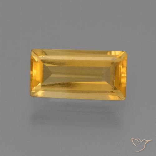 1.43ct Natural Laranja-dourado médio-claro Citrino, baguete, VS