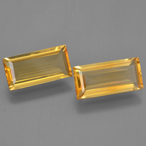 Pedras preciosas de citrino amarelo natural de 4,31 ct, baguete, VS