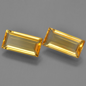 Pedras preciosas de citrino amarelo natural de 4,31 ct, baguete, VS