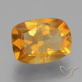 Citrino Laranja Profundo-Ouro Natural 2.25ct, Almofada, VS