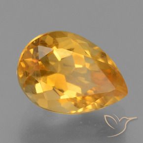 Citrino Laranja escuro-dourado Natural 2.76ct, Formato de pêra, VS