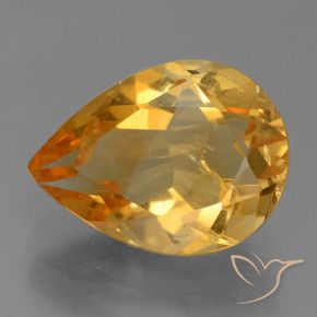 Citrino Laranja escuro-dourado Natural 2.58ct, Formato de pêra, VS-SI