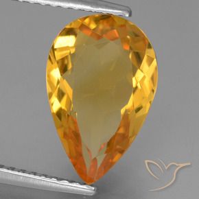 Citrino Laranja escuro-dourado Natural 2.95ct, Formato de pêra, VVS-VS
