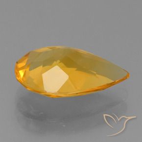 Citrino Laranja escuro-dourado Natural 2.95ct, Formato de pêra, VVS-VS