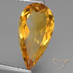 Citrino Laranja escuro-dourado Natural 2.62ct, Formato de pêra, VVS-VS