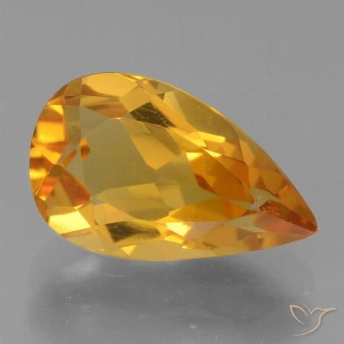 2.22ct Natural Laranja Profundo-Ouro Citrino, Formato de pêra, VS