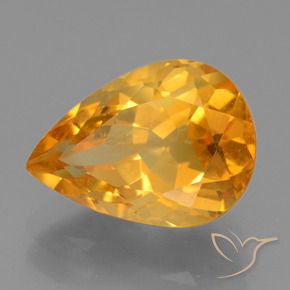 Citrino Laranja escuro Natural 3.74ct, Formato de pêra, VVS-VS