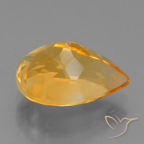 Citrino Laranja escuro Natural 3.74ct, Formato de pêra, VVS-VS