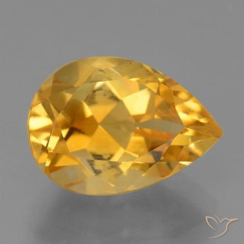 4.01ct Natural Laranja escuro-dourado Citrino, Formato de pêra, VS