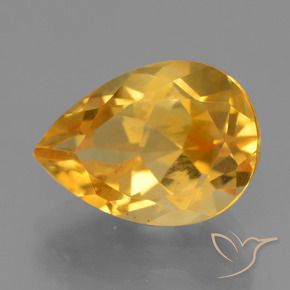 Citrino Laranja escuro-dourado Natural 4.01ct, Formato de pêra, VS