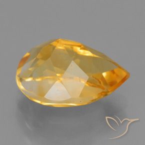 Citrino Laranja escuro-dourado Natural 4.01ct, Formato de pêra, VS