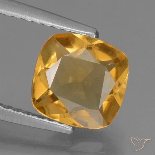 1.53ct Natural Laranja Dourado Profundo Citrino, Almofada, VS