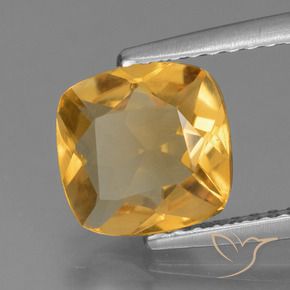 Citrino Laranja Dourado Profundo Natural 1.53ct, Almofada, VS