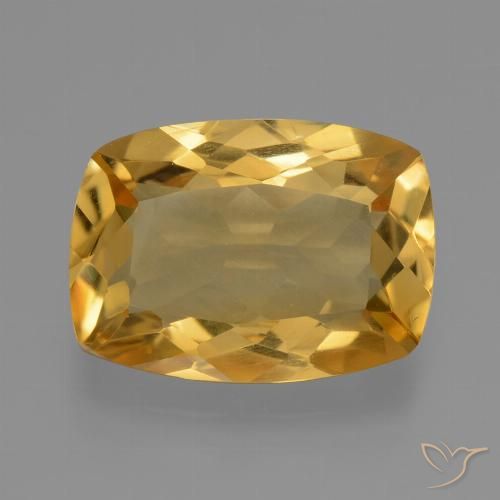 3.21ct Natural Dourado Médio-escuro Citrino, Almofada, VVS-VS